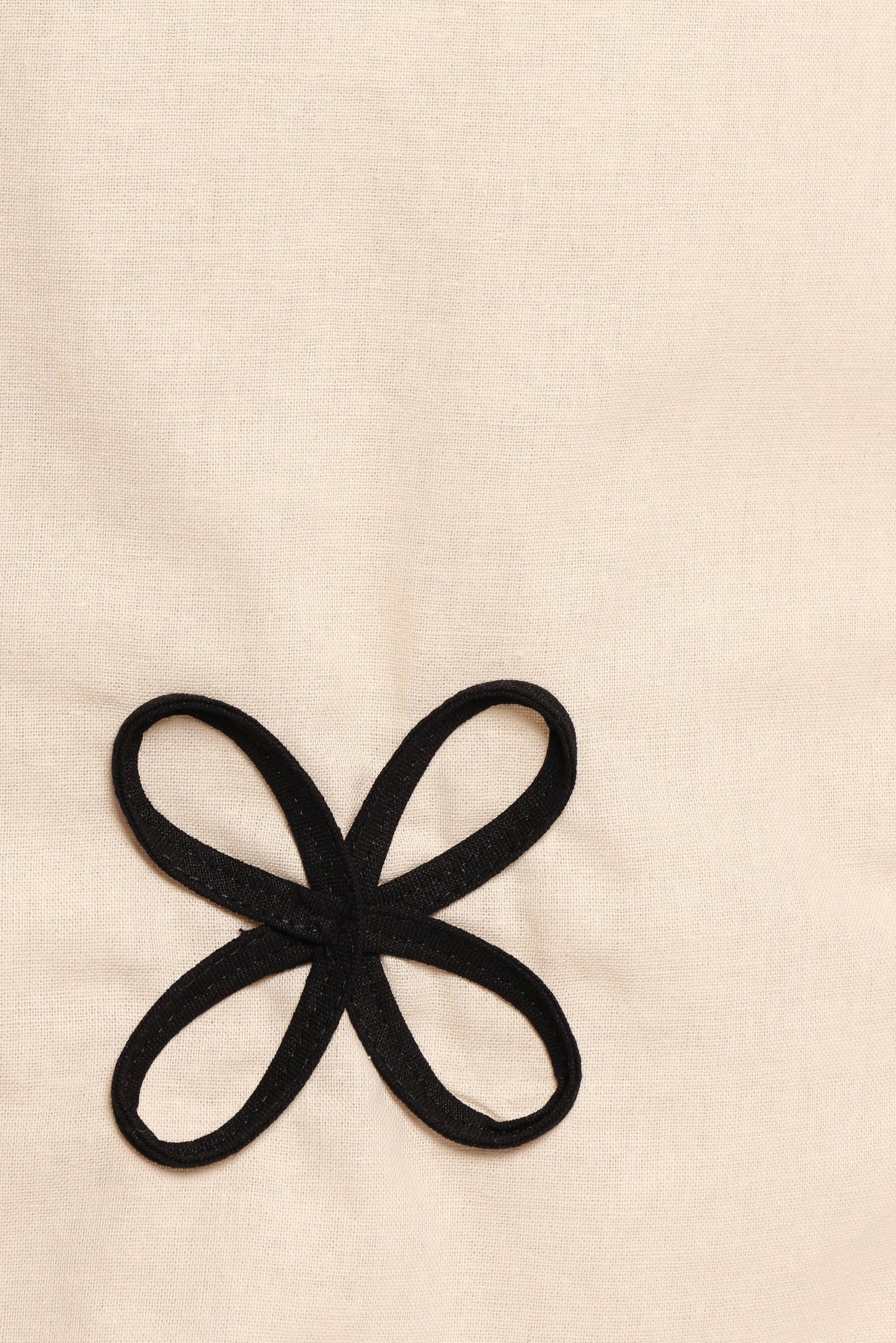 Contrast-Trim Embroidered Mini Dress