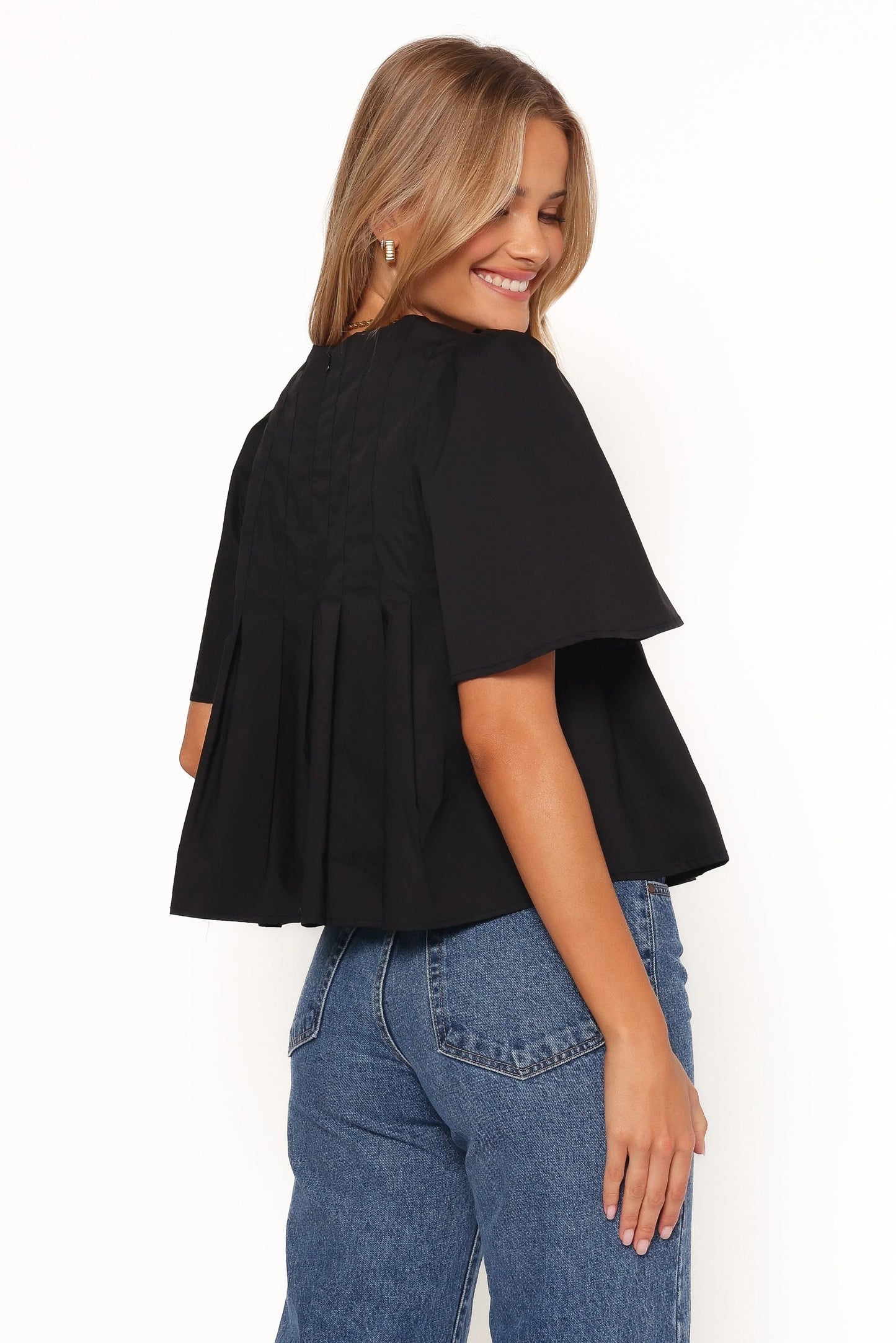 Pleated Smock Crop Top