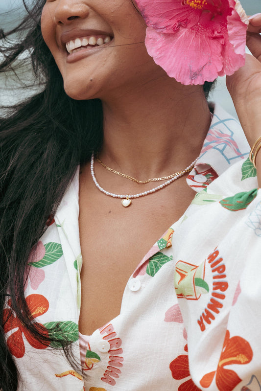 Beaded Heart Pendant Necklace