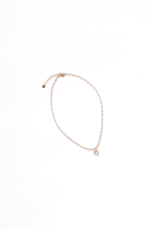 Beaded Heart Pendant Necklace