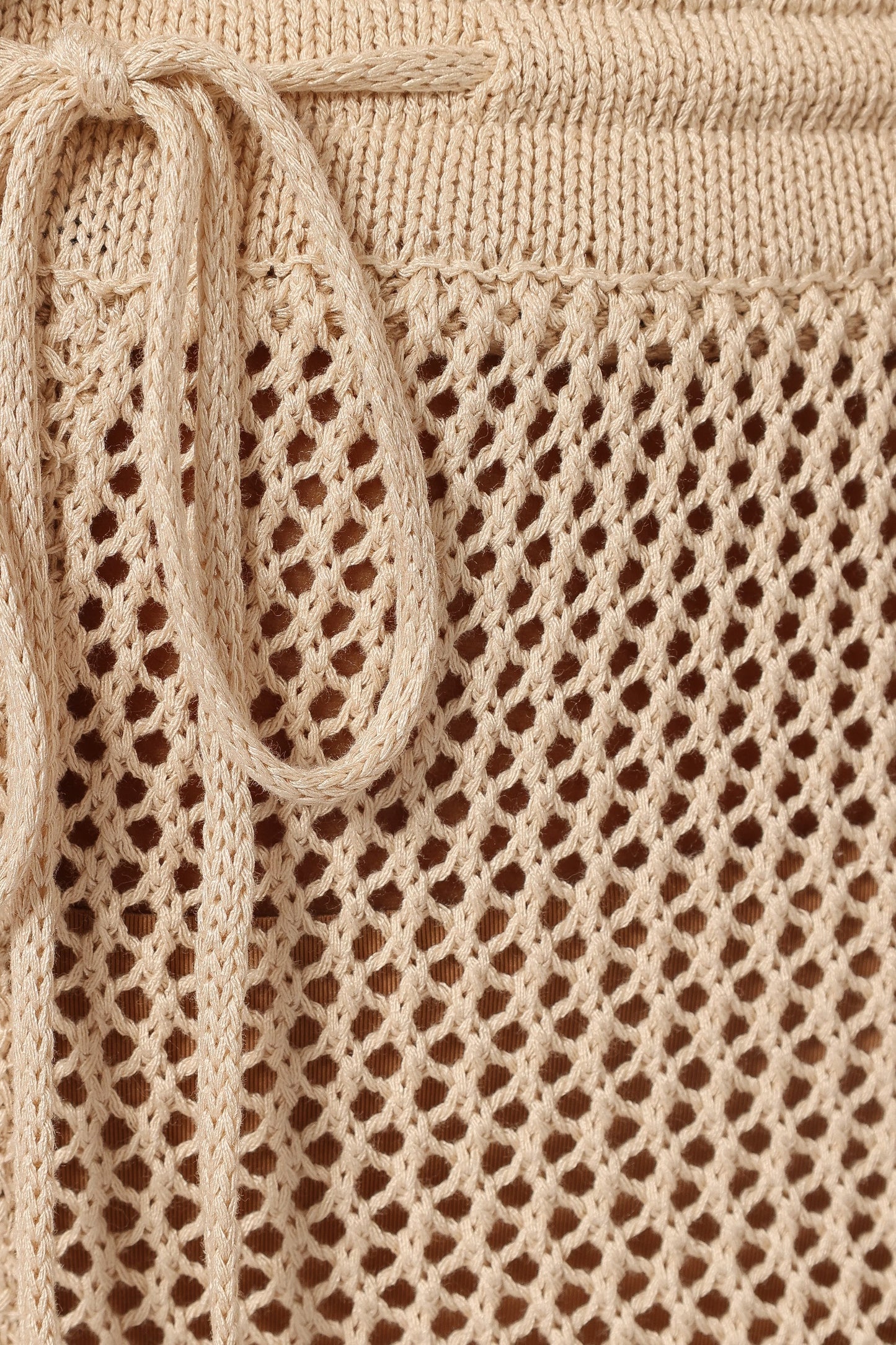 Crochet-Detail High-Waist Wide-Leg Pants