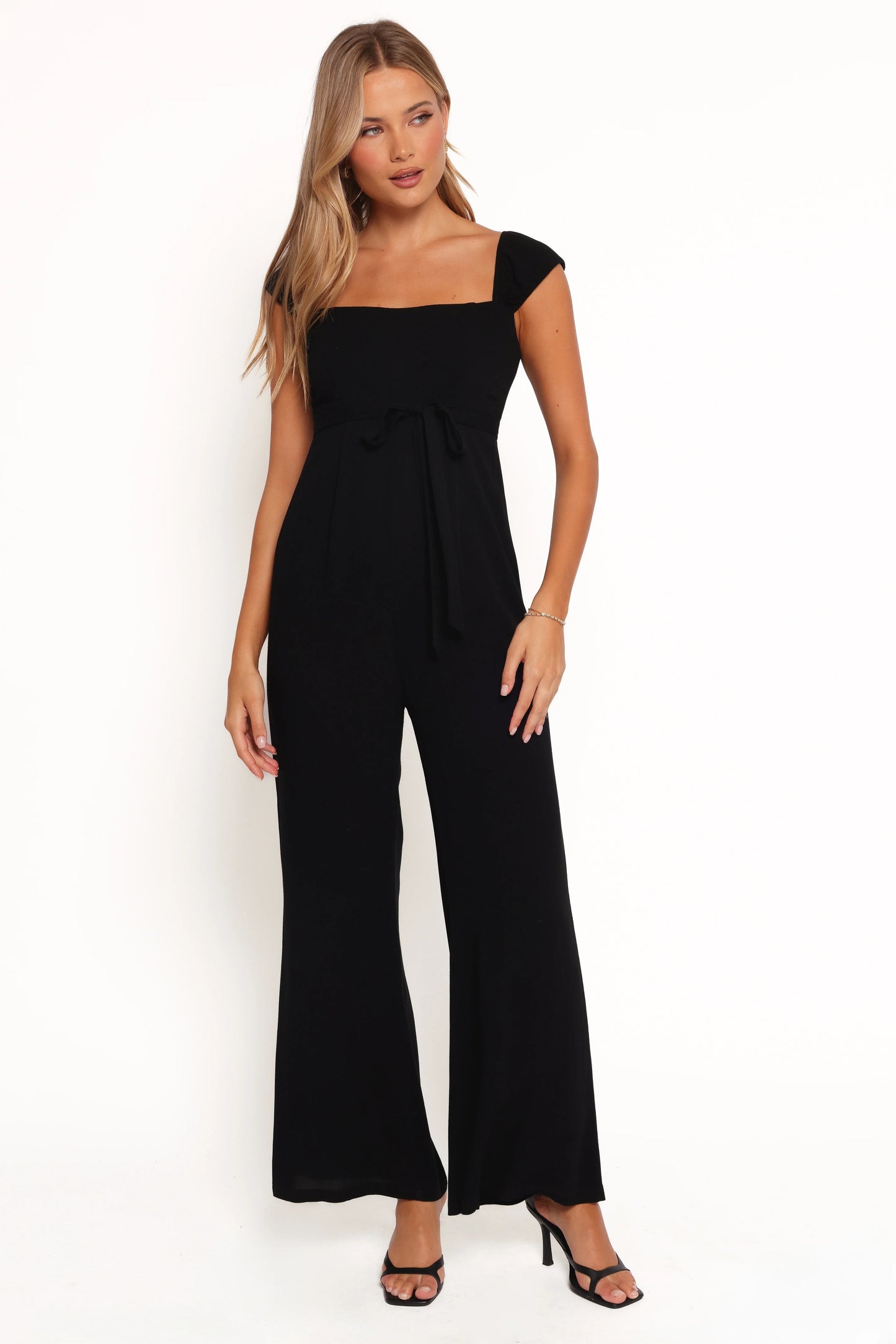 Cropped Tie-Strap Straight-Leg Jumpsuit