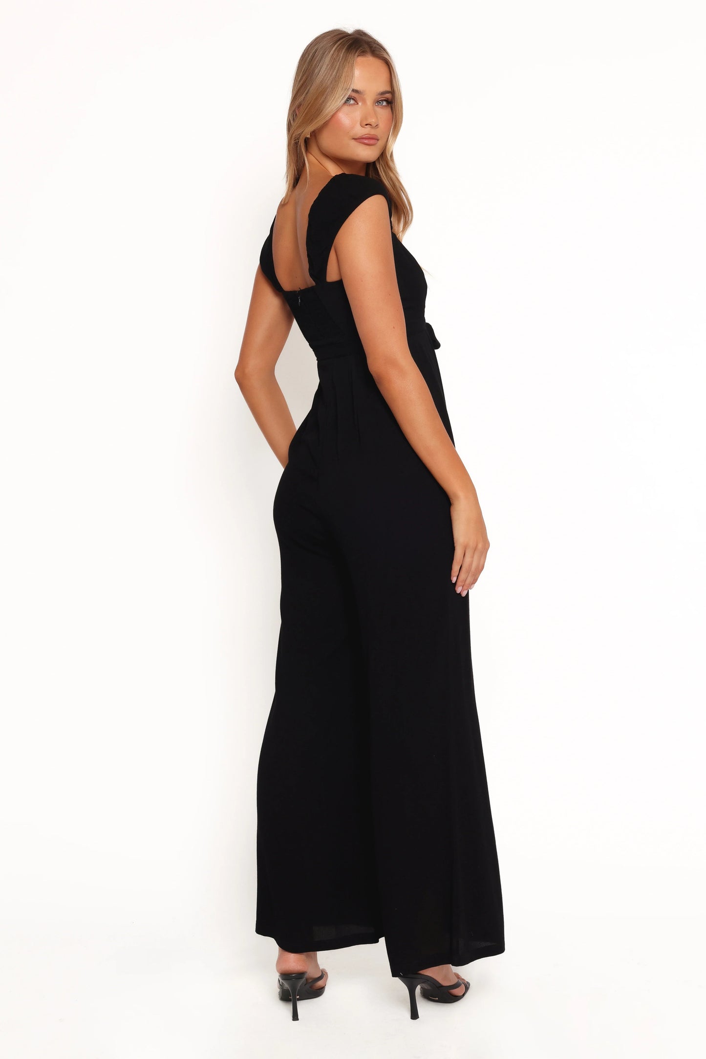 Cropped Tie-Strap Straight-Leg Jumpsuit