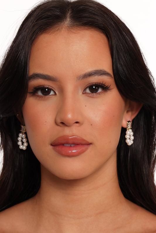 Dara Rhinestone & Pearl Drop Earrings