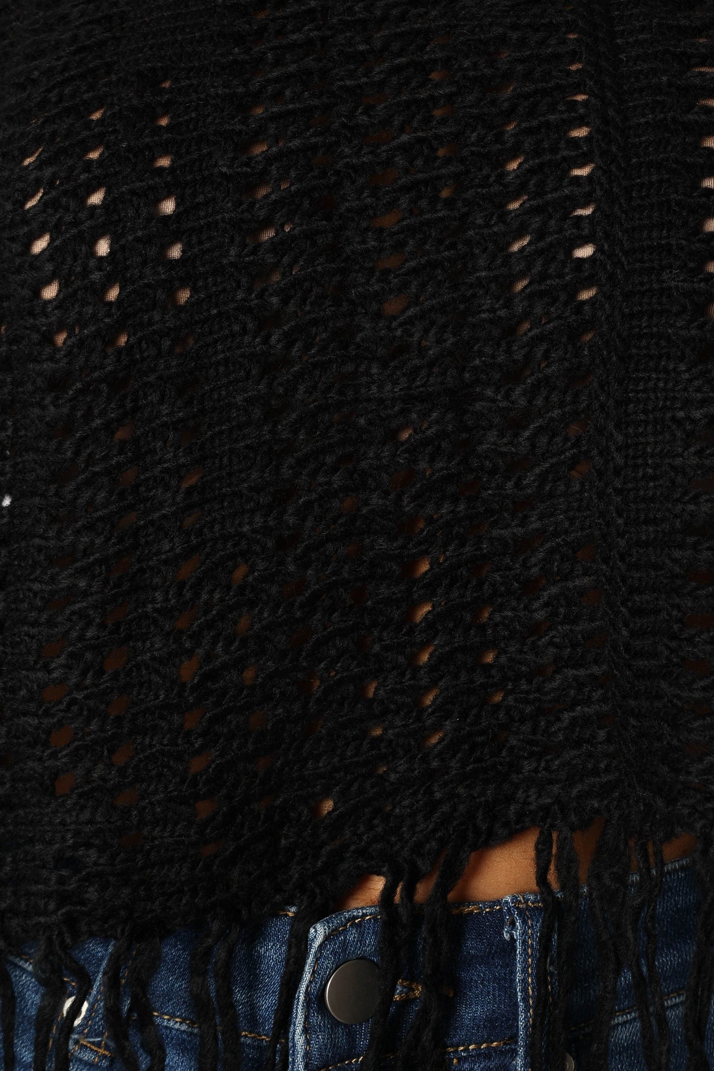 Fringe Crochet Crop Sweater