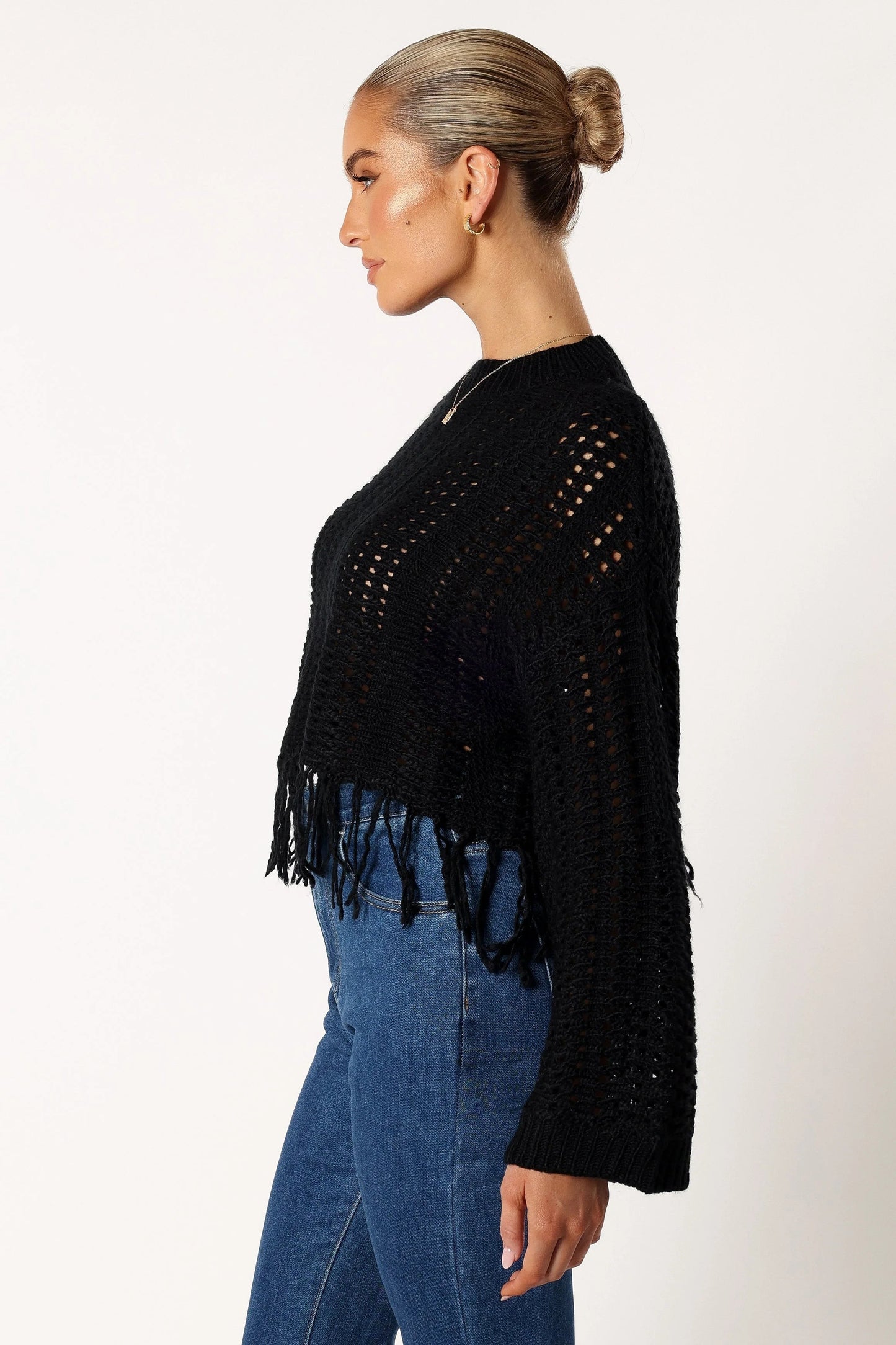 Fringe Crochet Crop Sweater