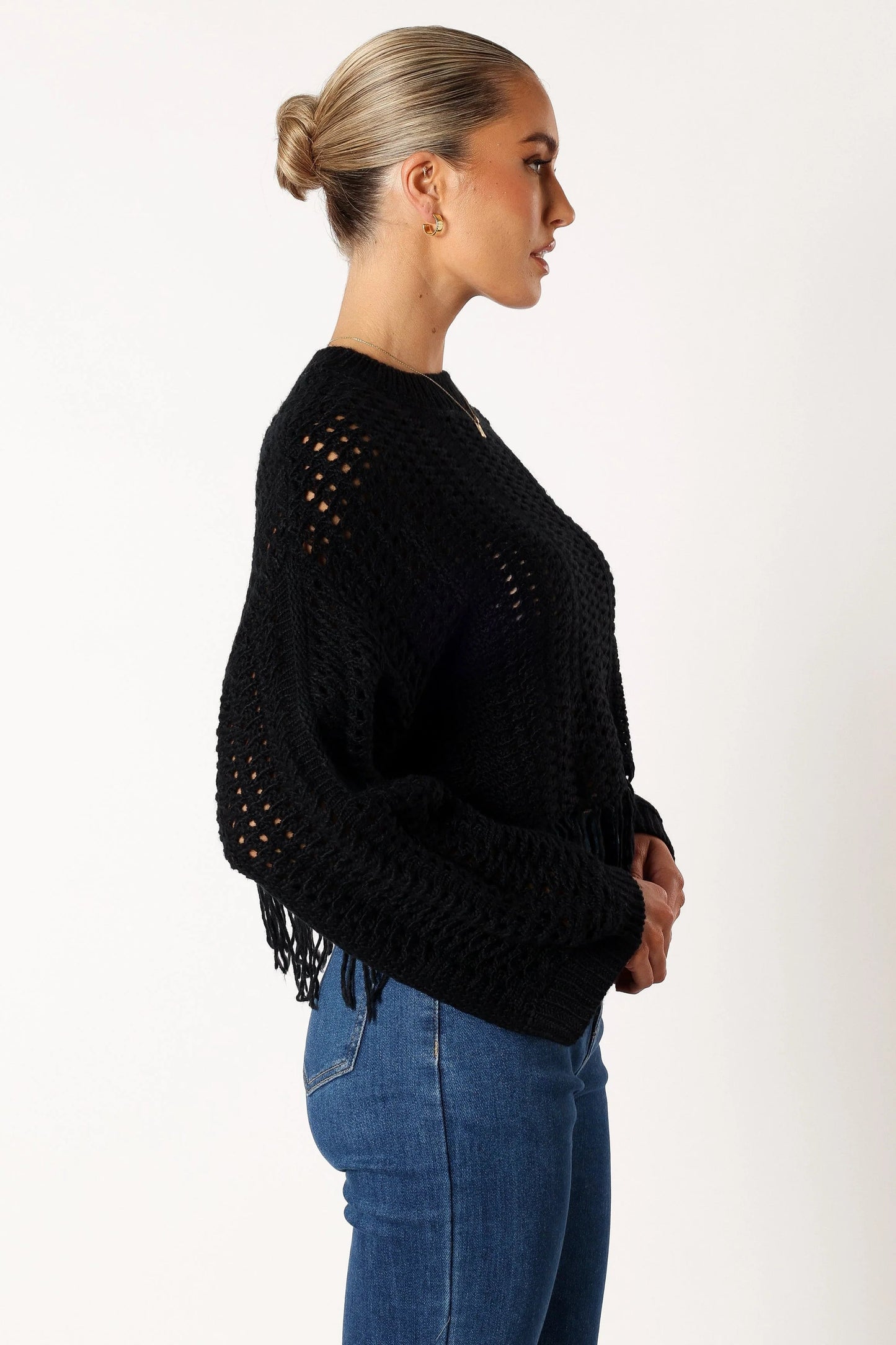 Fringe Crochet Crop Sweater