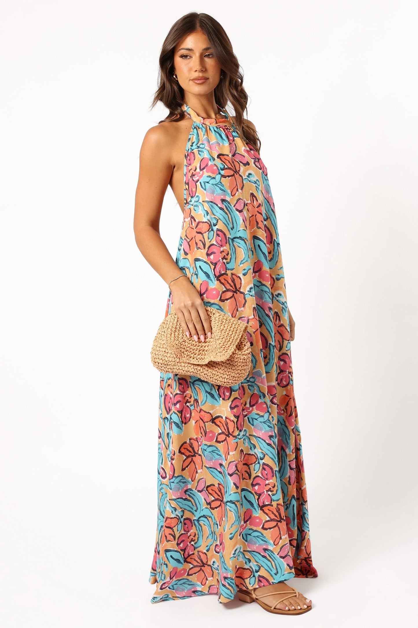 Halter-Back Floral Maxi