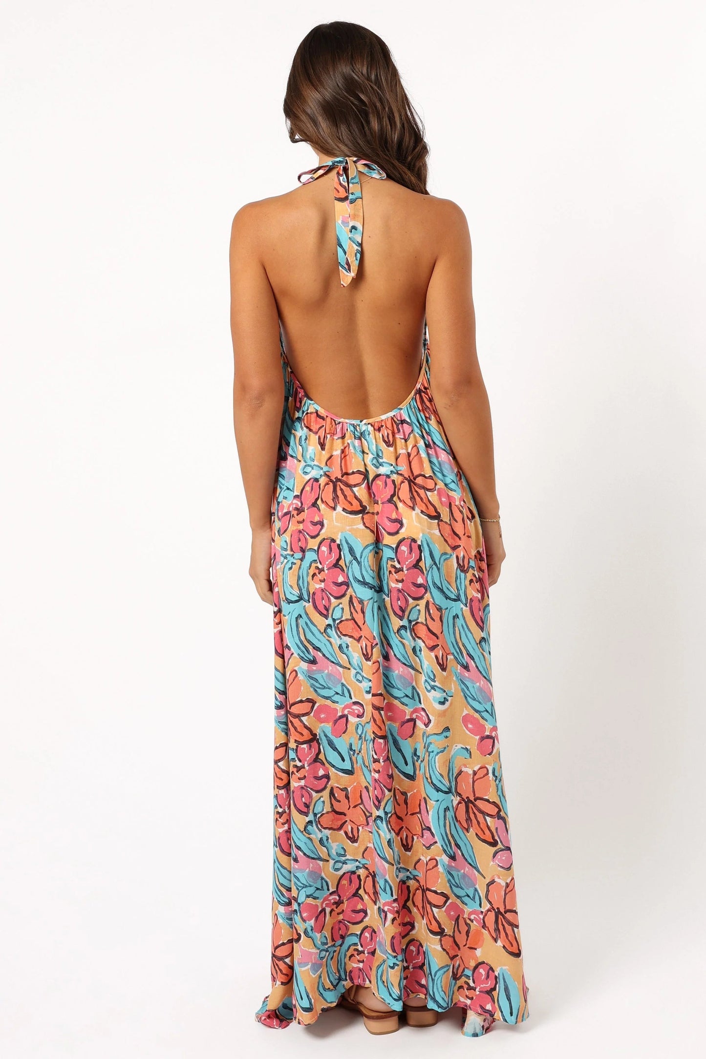 Halter-Back Floral Maxi