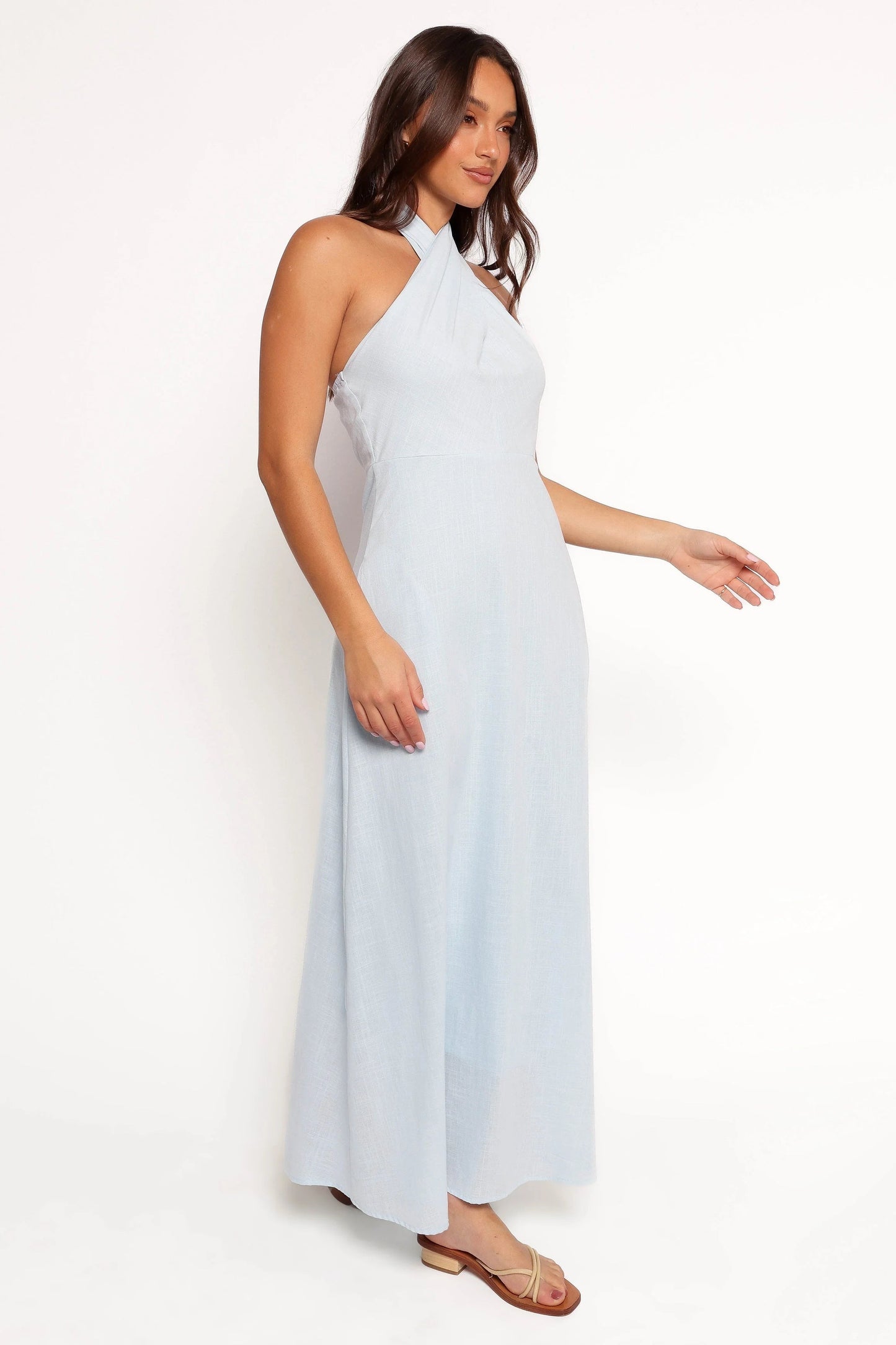 Halterneck Twist-Front Maxi Dress