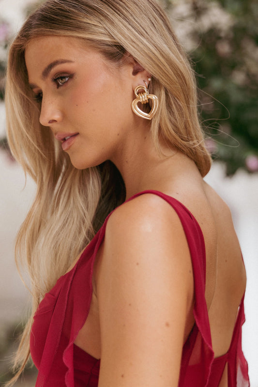 Heart Drop Accent Earrings
