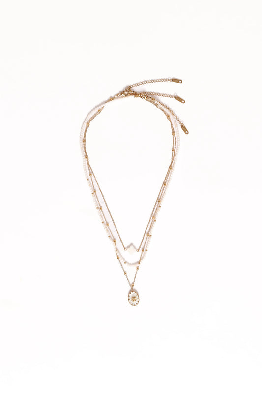 Layered Shell & Bead Necklace Trio
