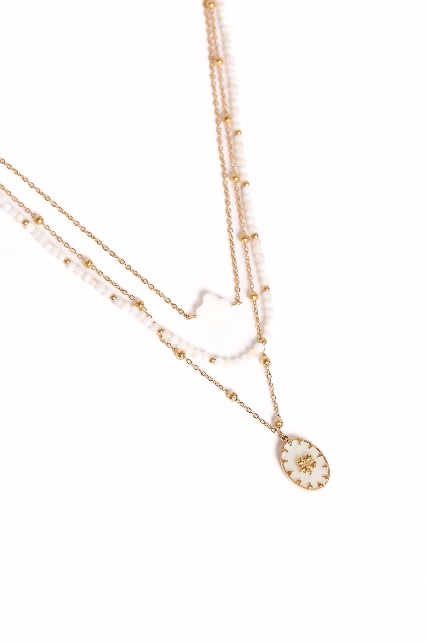 Layered Shell & Bead Necklace Trio