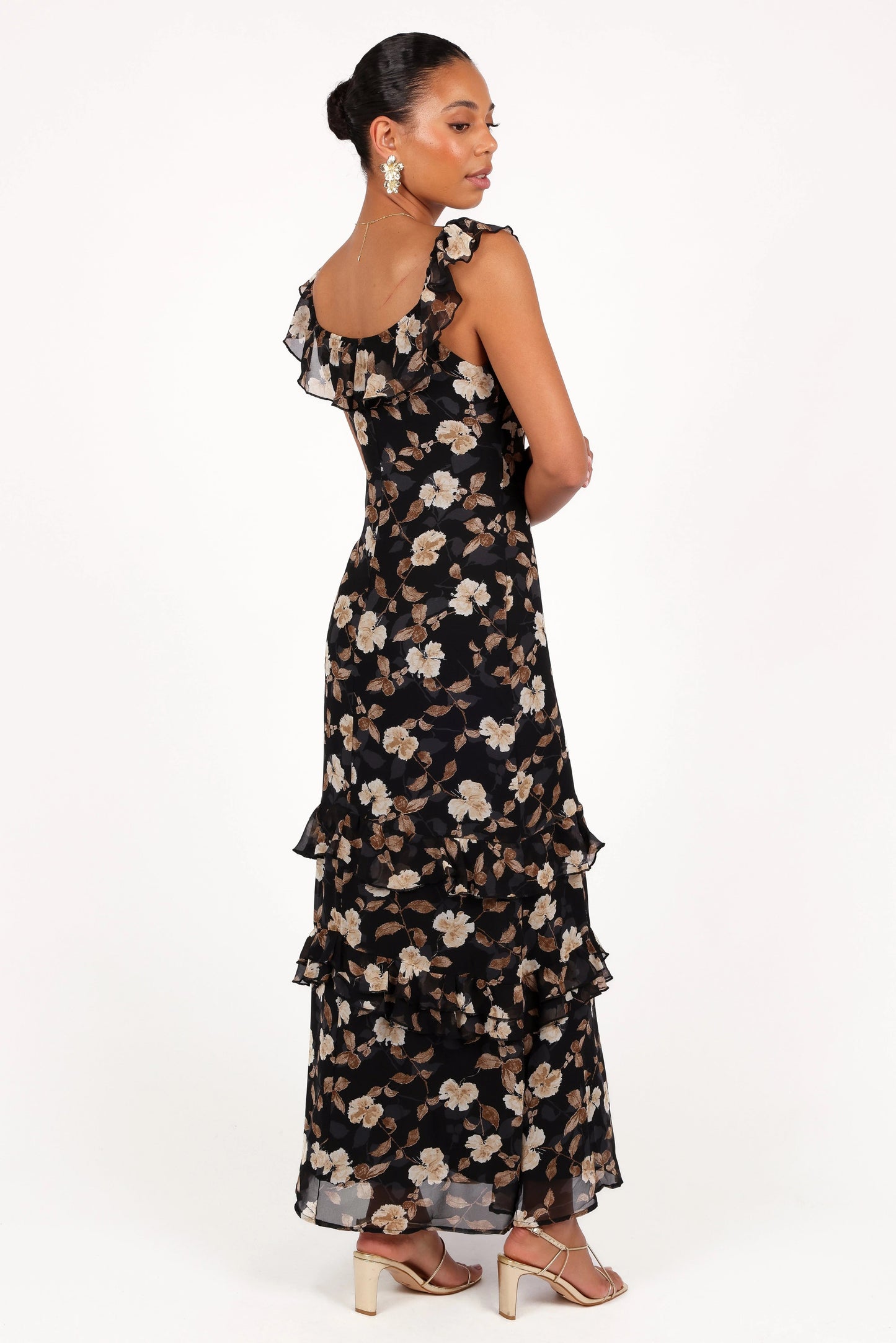 Ruffle-Trim Tiered Maxi Dress