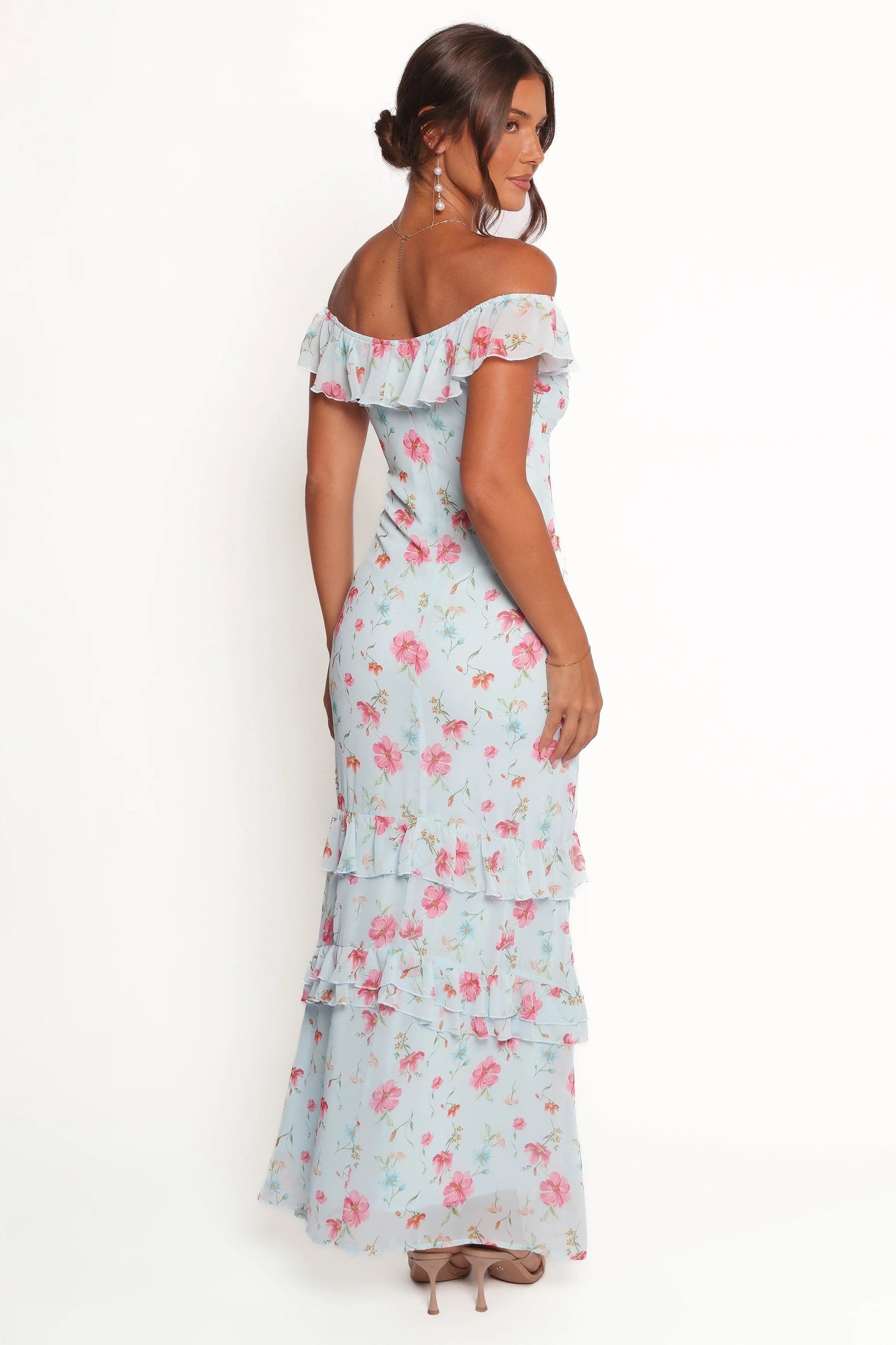 Ruffle-Trim Tiered Maxi Dress