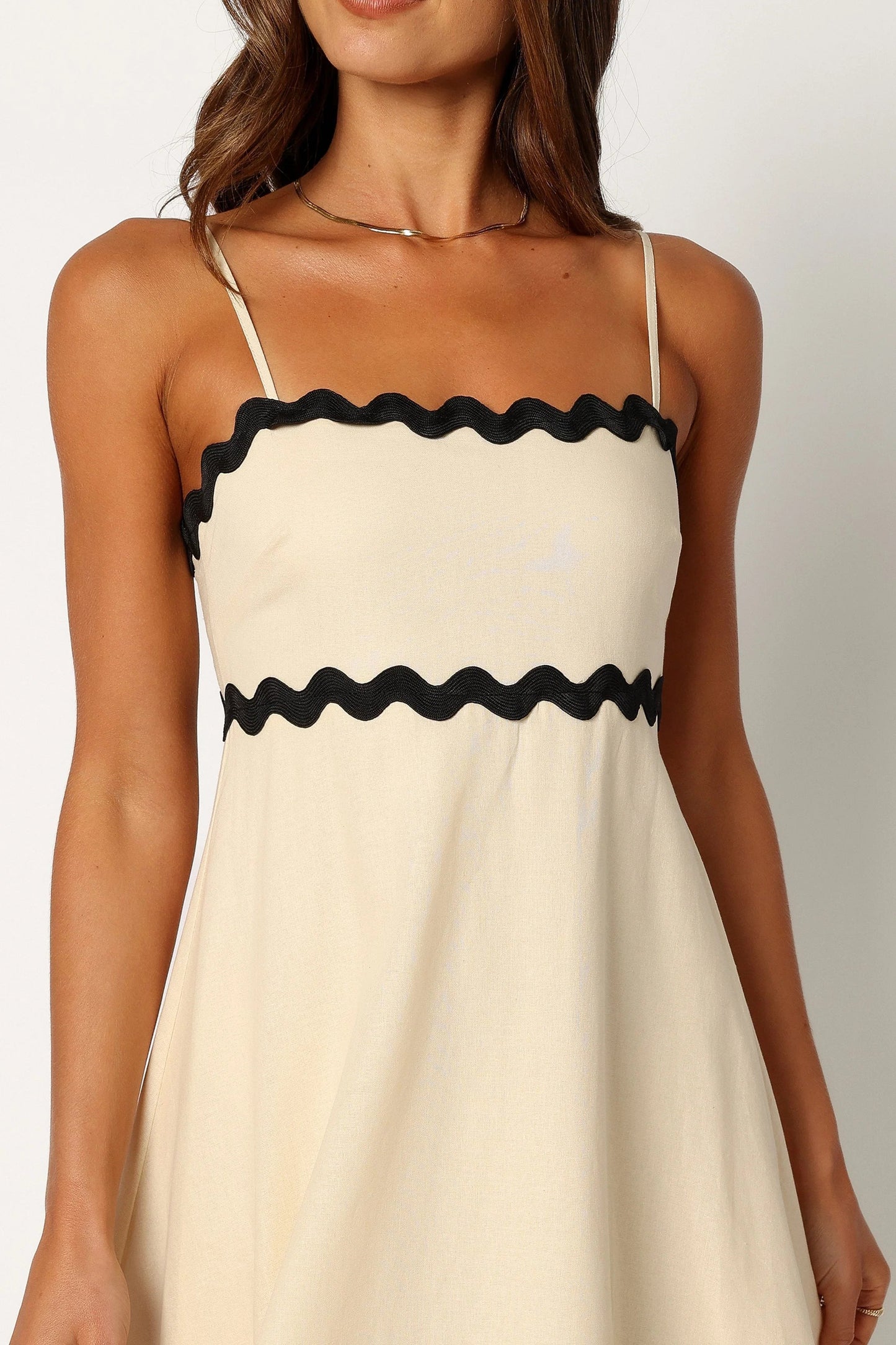 Shirred-Back Straight-Neck Maxi Dress