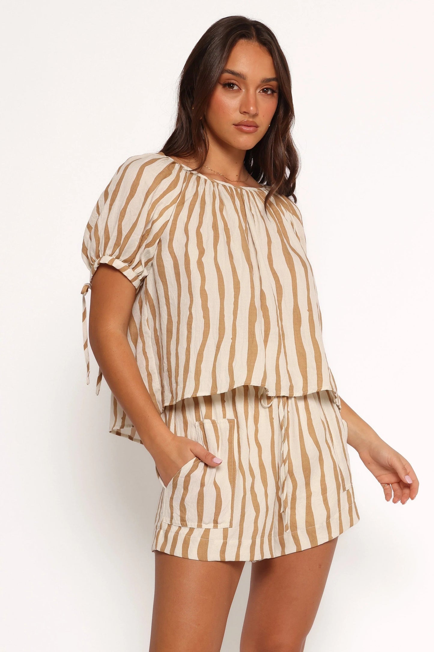 Stripe Tie-Back Top & Short Set