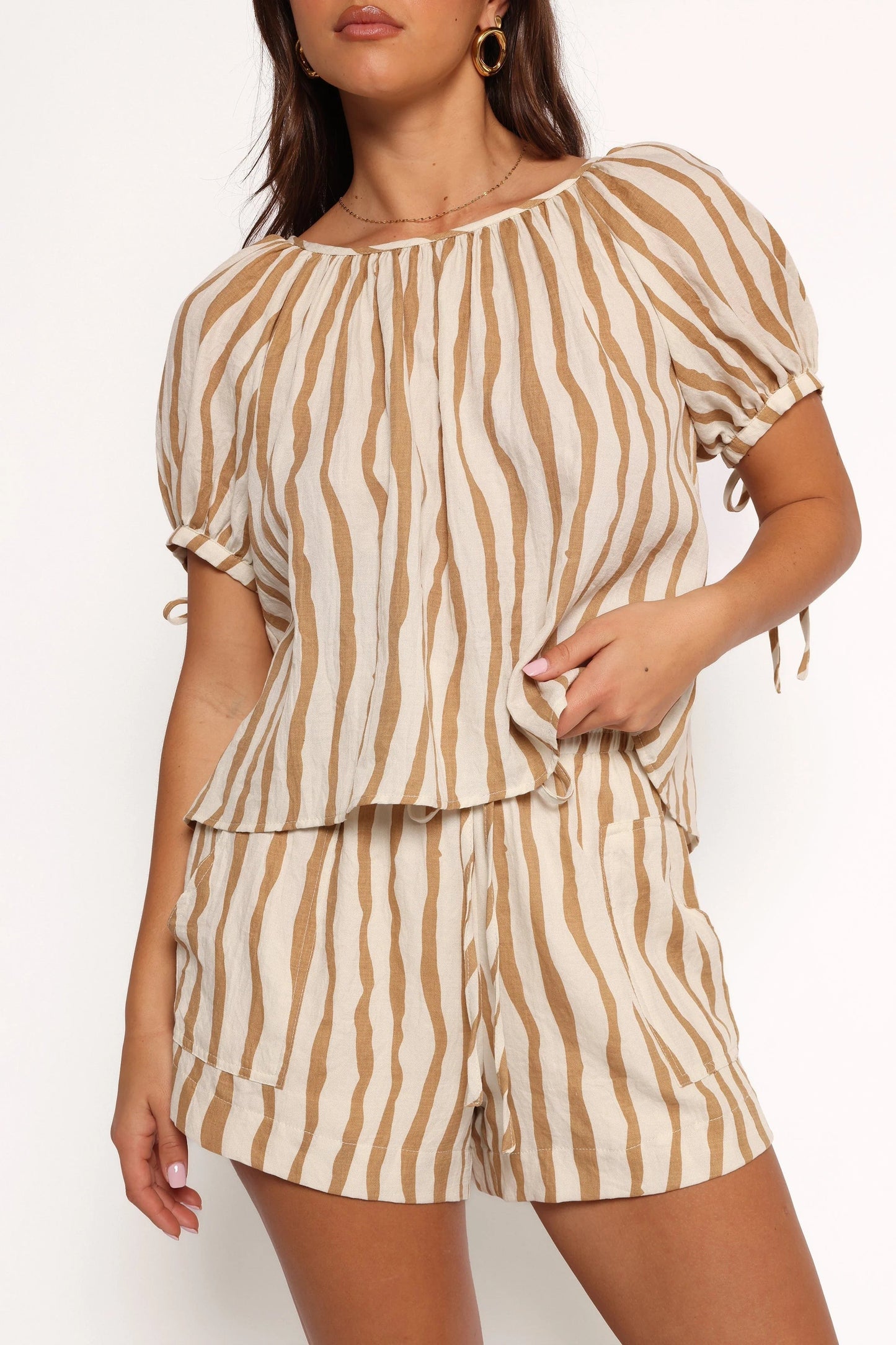 Stripe Tie-Back Top & Short Set