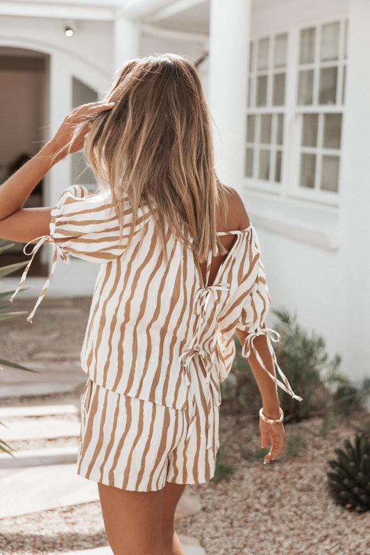 Stripe Tie-Back Top & Short Set