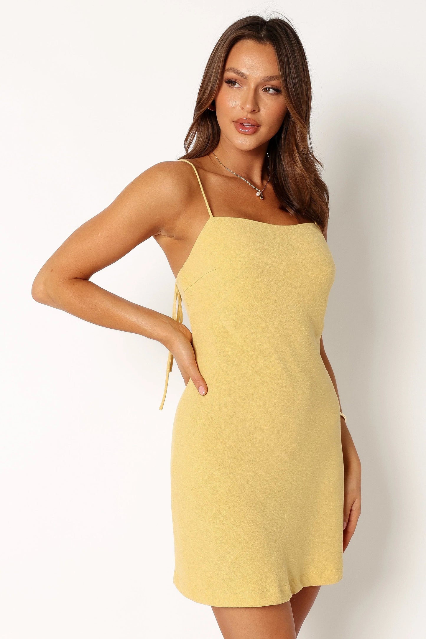 Tie-Strap Straight-Neck Slip Mini