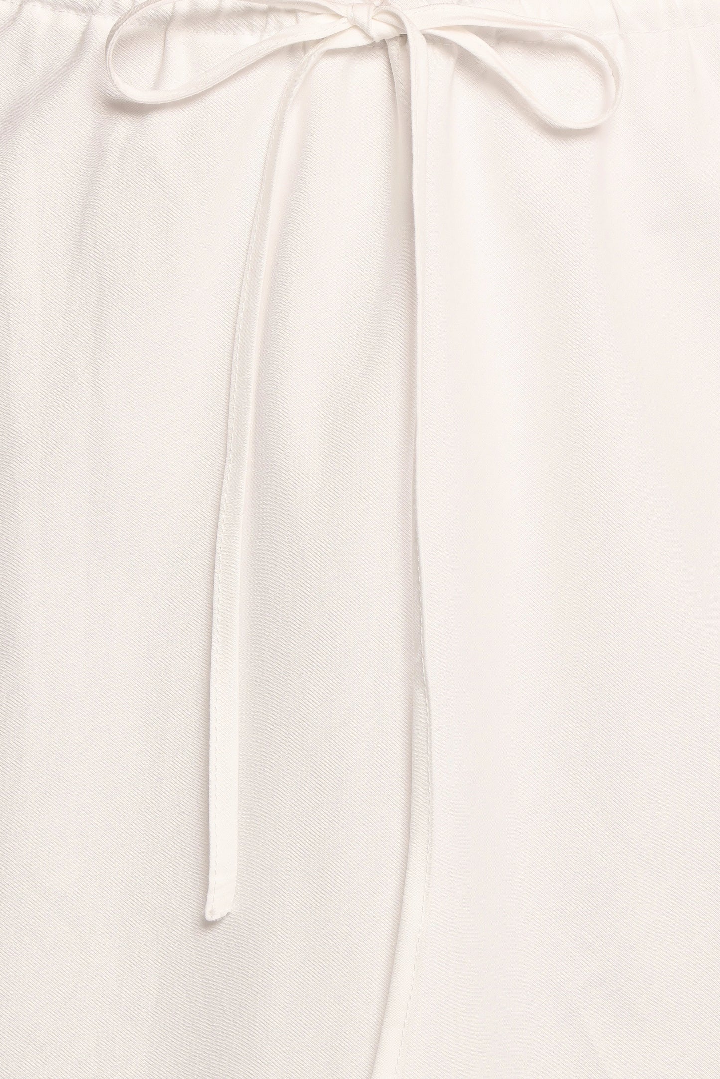 White Cotton Drawstring Maxi Skirt